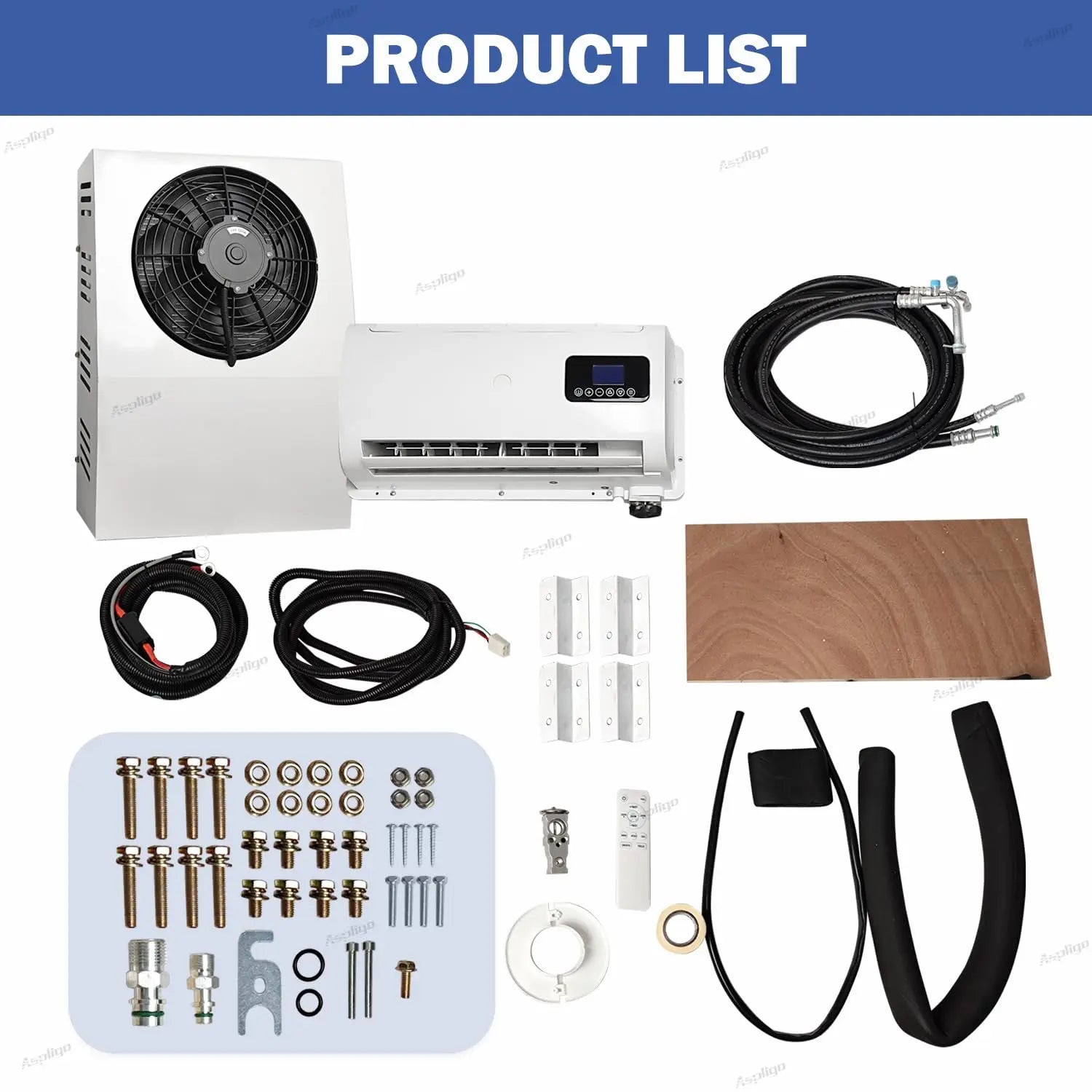 12V/24V Split Air Conditioner for Truck Van RV Camper Low Noise Fast Cooling Electric Parking Air Conditioning System 10500BTU