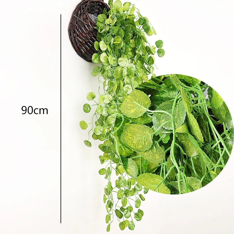 Fake Plants Artificial Hanging Plants Fake Potted Greenery Faux Eucalyptus Boston Fern String for Farmhouse Indoor Outdoor Decor