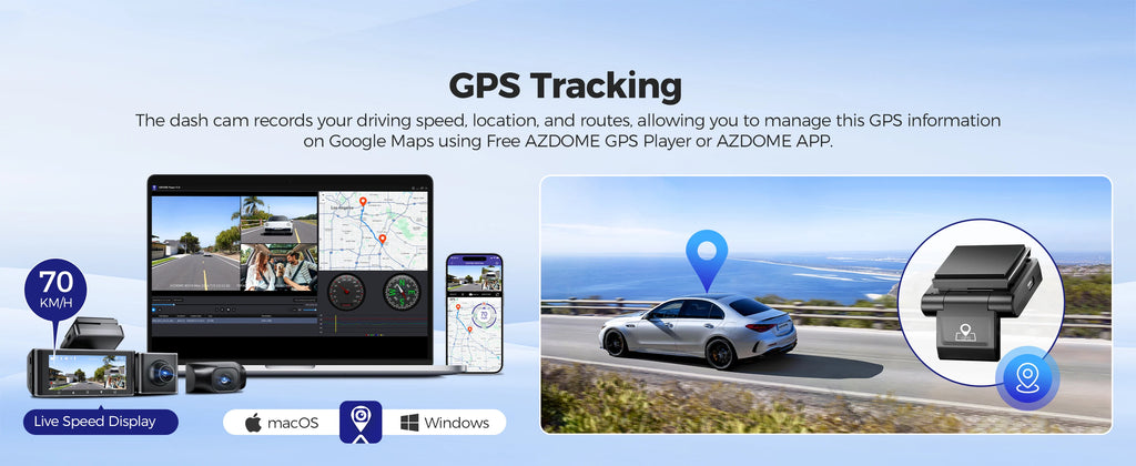 AZDOME 4K 3 Channel Dash Cam M550 Max Car Camera WiFi GPS Front and Rear Inside Recorder Car DVR IR Night Vision Parking Mode