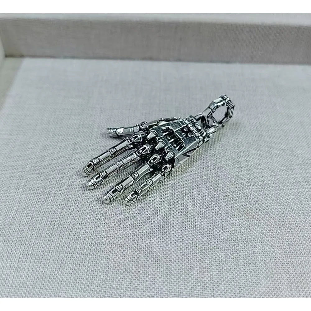 Robot Hand With Movable Fingers Mechanical Bionic Hand Pendant Car Interior Hanging Ornament EDC Charm Display Decoration