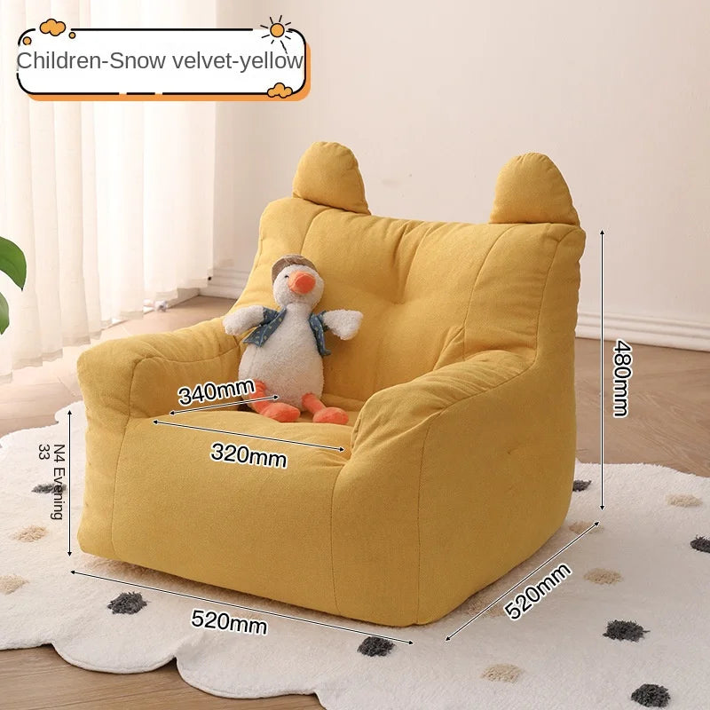 Eco-friendly Nordic Single Sofa Chair Soft Comfortable Backrest Cute Bean Bag Baby Small Sofas for Kids Living Room