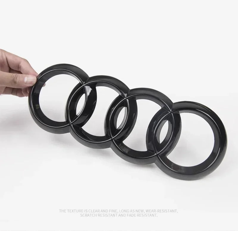 ABS Four Ring Car Logo Cover Front Grille Badge Rear Trunk Emblem Decal For Audi A3 A4 A5 A6 A7 A8 Q3 Q5 Q7 Q8 Car Accessories