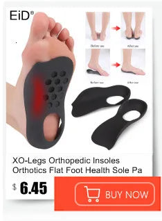 EiD New Arch Support 25mm Orthotic insole Black Leather orthotics Insoles for Flat Foot O/X Leg Corrected Shoe Sole insert pads