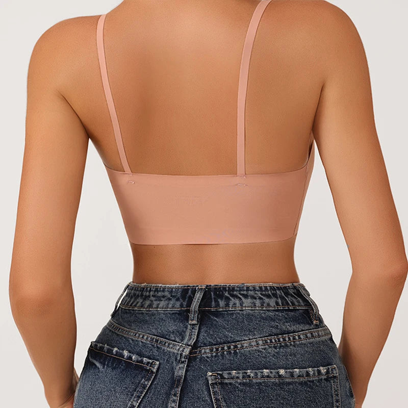 CINOON Soutiens-gorge sans couture pour femme Push Up Sous-vêtements de nuit Bralette amovible rembourrée Soutien-gorge une pièce Sans armatures Confort Intime