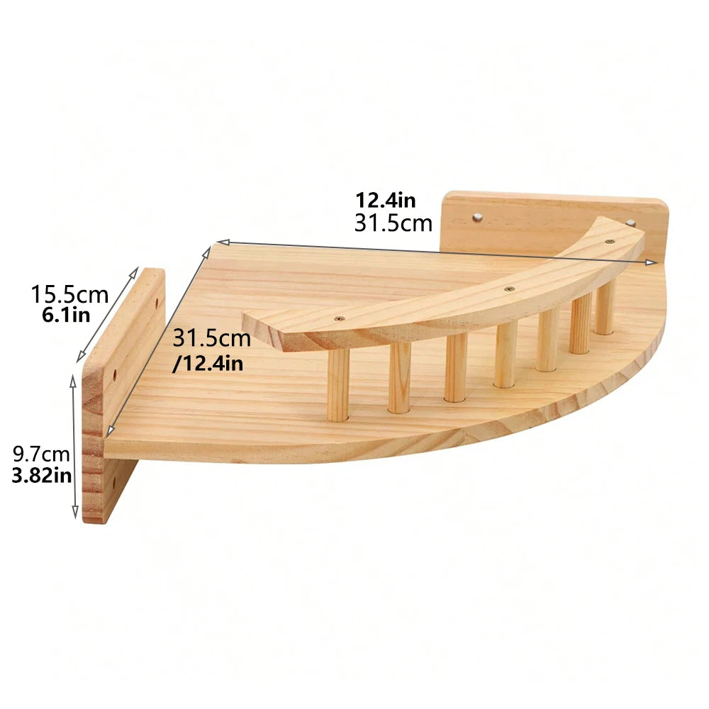 1Pc Cat Hammock Wall Shelves Corner Climbing Shelf Perches  Wall Furniture for Resting Space Saving for Medium Small Cats