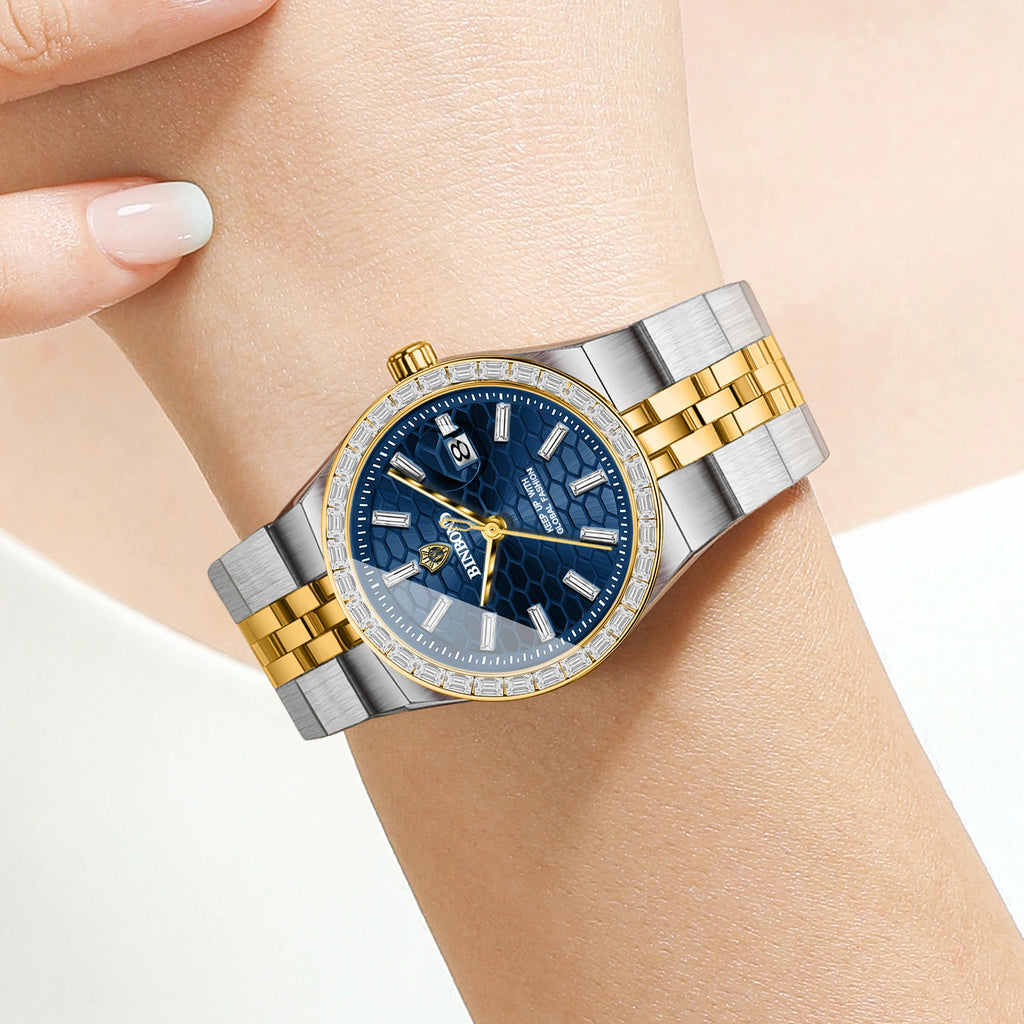 BINBOND Waterproof Sturdy Auto Date Women's Watches Fashion Reloj Ladies Casual Accurate Quartz Wristwatches For Women Luxury