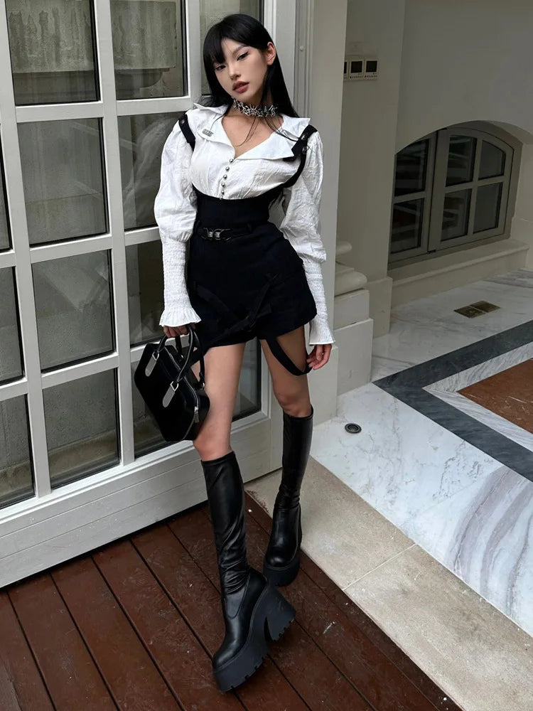 Women Black High-heeled Boots 2026 Winter Premium Sensual Thigh-high Boots Comfortable Vintage Shoes Botas Altas Platform Mujer