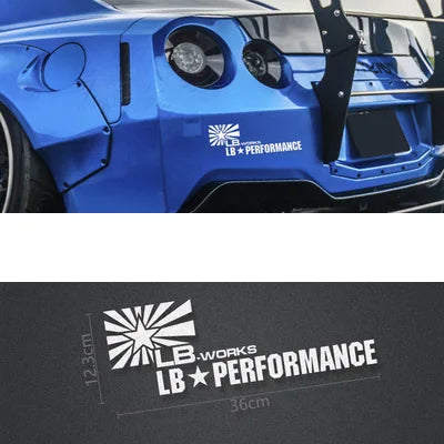 Performance Liberty Walk LB Rising Wide-bodied Modified Racing Bumper Sticker Reflective Car Window Hood Body Vinyl Decal