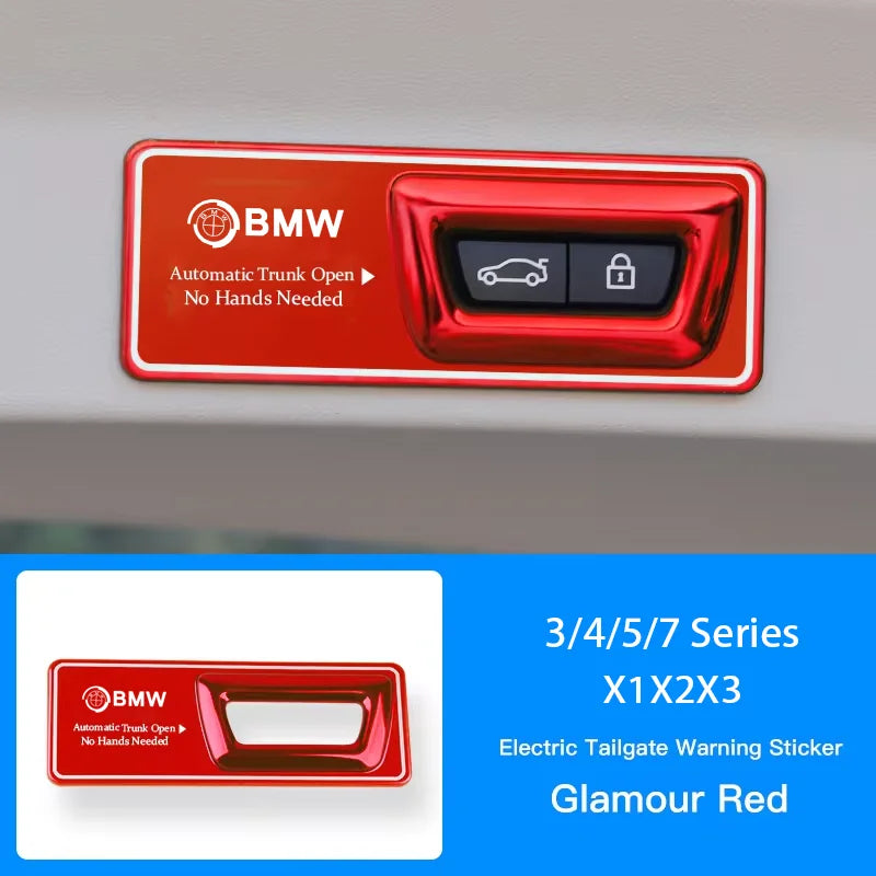 BMW Car Trunk Warning Sticker Electric Tailgate Lifting Cover For BMW M E46 E90 E60 F30 F10 E39 E36 F20 G30 G20 E87 E92 E91 E30