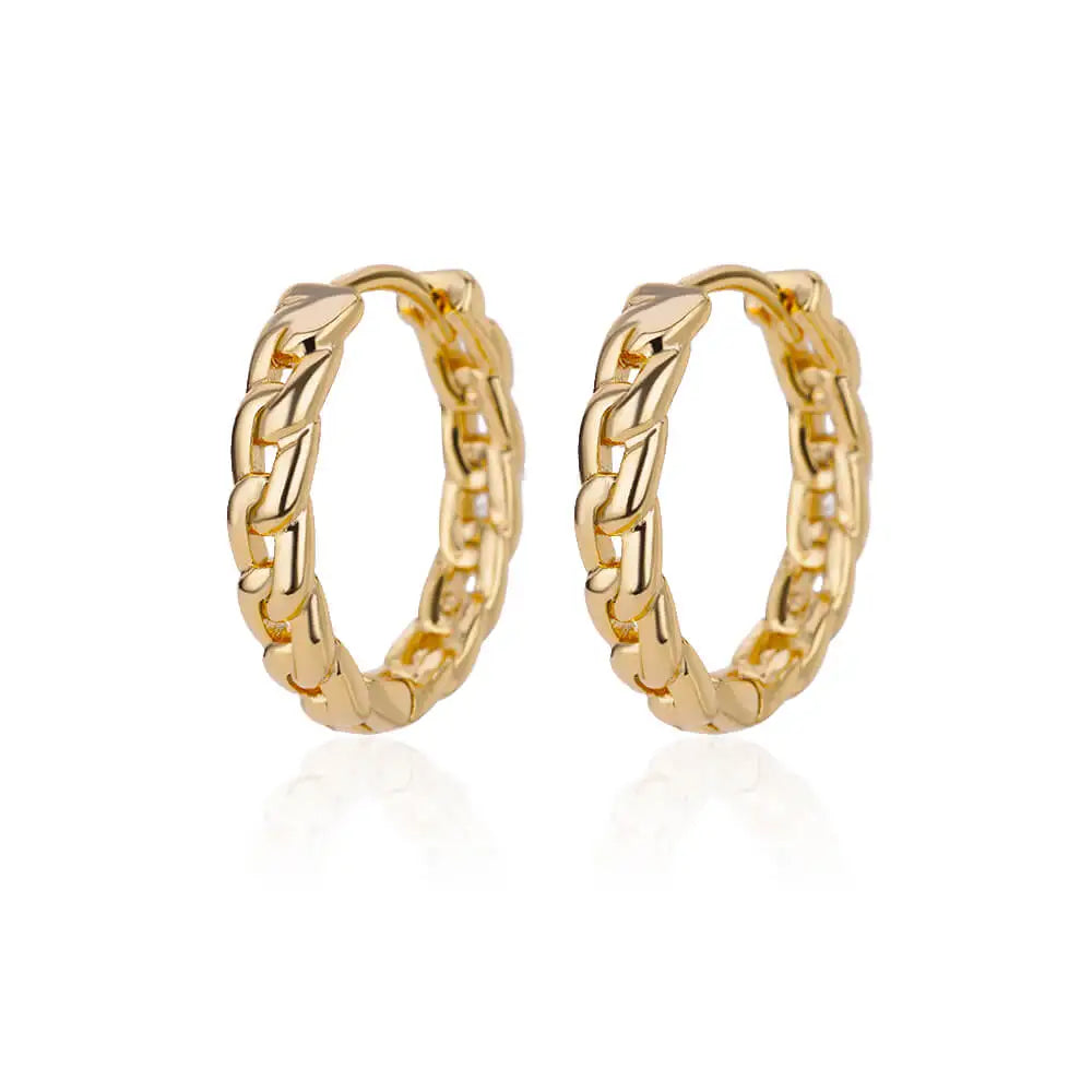 Vintage Chunky Round Earrings For Women Gold Color Stainless Steel Twisted Hoop Earring Statement Wedding Christmas Jewelry Gift