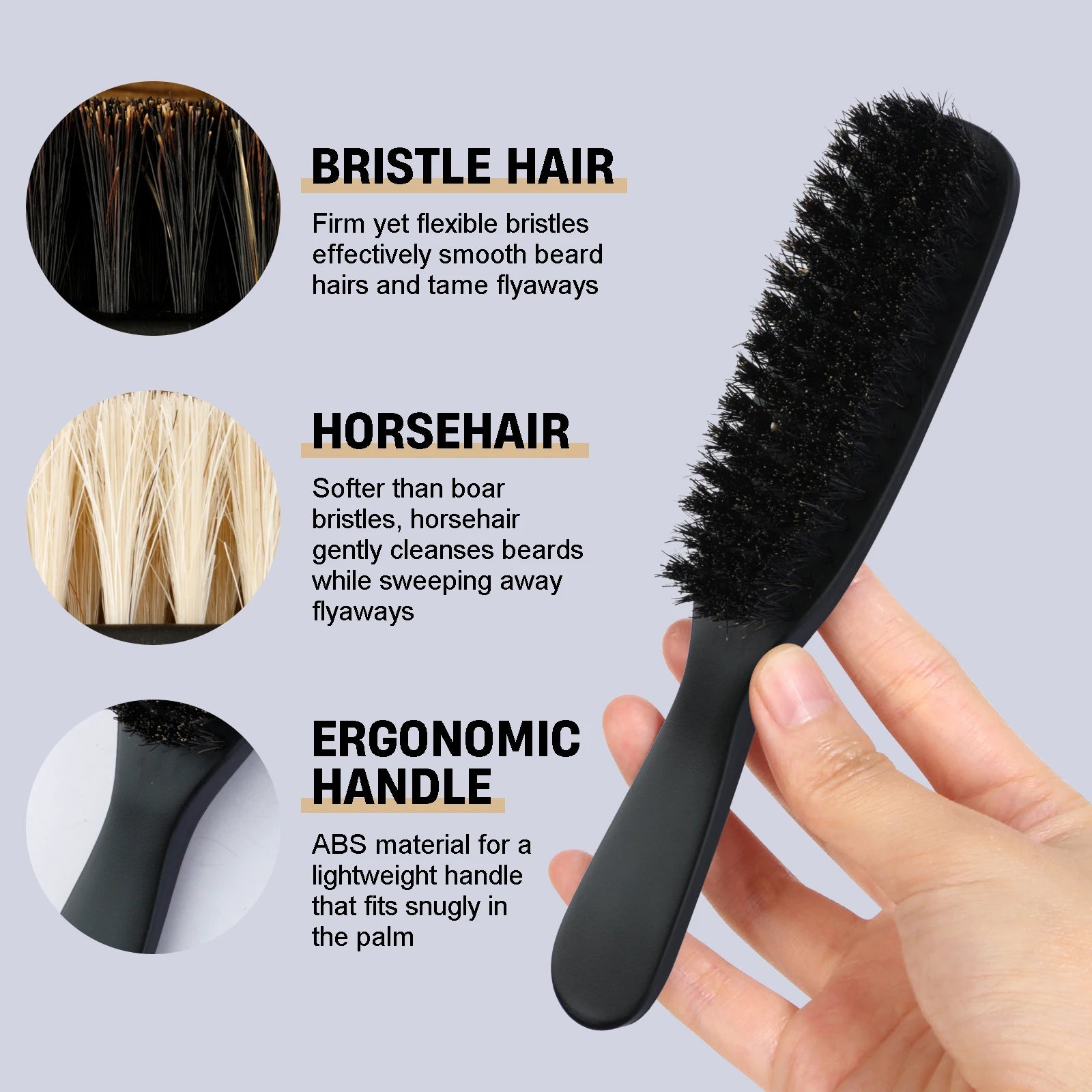 1/2pcs Professional Barber Hair Cleaning Brush Men Horse Hair/Boar Bristle Brush Beard Brush Neck Duster Broken Hair