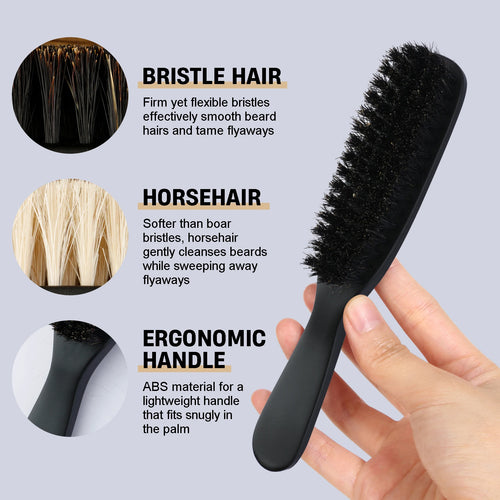 1/2pcs Professional Barber Hair Cleaning Brush Men Horse Hair/Boar Bristle Brush Beard Brush Neck Duster Broken Hair