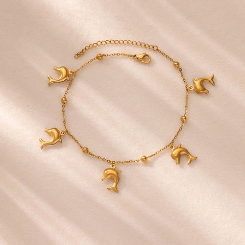 316L Stainless Steel Starfish Shell Charms Anklet For Women Fashion Gold Color Chain Summer Beach Aesthetic Jewelry Accessories