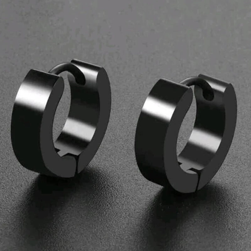 11 Pairs Punk Stainless Steel Stud Earrings Black Earrings Set For Men Women Vintage Hip Hop Piercing Ear Jewelry Accessories