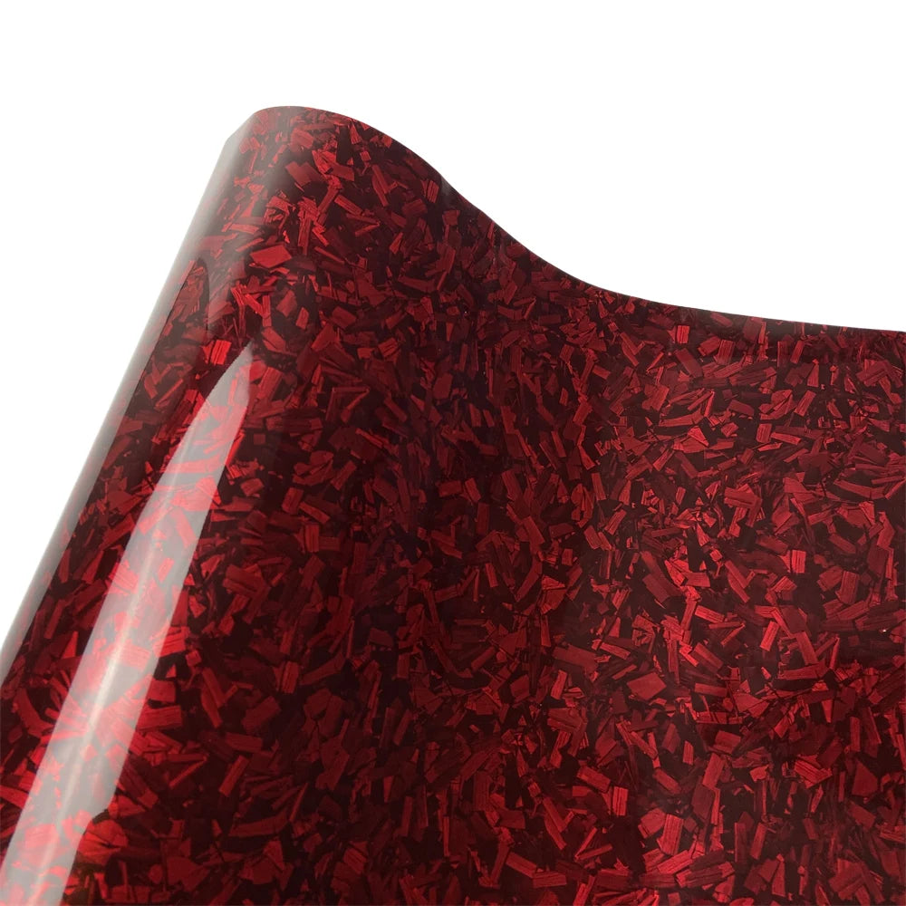 Glossy Forged Carbon Fiber Vinyl Wrap Air Bubble Free Car Sticker Waterproof For Auto Motor Car Decal Laser Forged Carbon Film