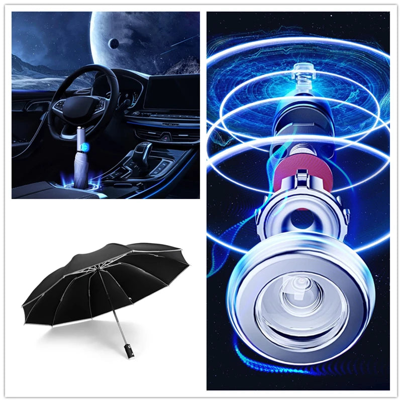 Fully Automatic UV Umbrella With LED Reflective Stripe Reverse Umbrellas For Nissan Rogue X-Trail GTR Note Qashqai Juke Patrol