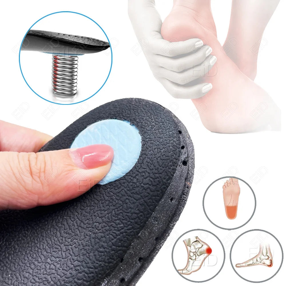 EiD New Arch Support 25mm Orthotic insole Black Leather orthotics Insoles for Flat Foot O/X Leg Corrected Shoe Sole insert pads