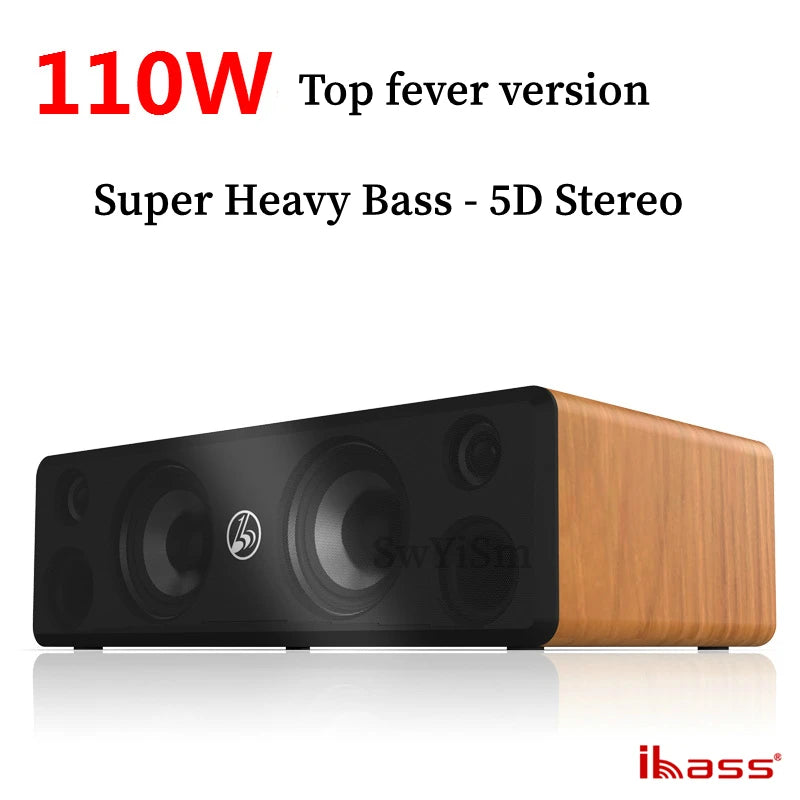 Lossless Decoding Of Ibass Wooden Active Home Theater Sound 110W Ultra Power Hi-Fi Stereo Subwoofer Desktop Bluetooth Speakers