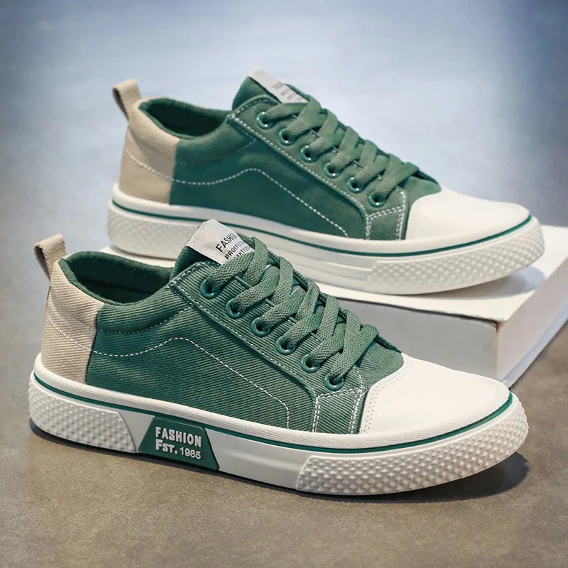 2025 Men's Canvas Shoes Outdoor Fashion Skateboard Shoes for Men Comfor Non-Slip Casual Sneakers Breathable Men Walking Shoes