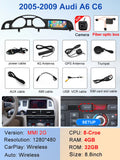 STWEI Nouvel écran de 8,8 pouces pour autoradio multimédia sans fil Android AUTO CarPlay pour AUDI A6 C6 2005-2011 Lecteurs vidéo GPS