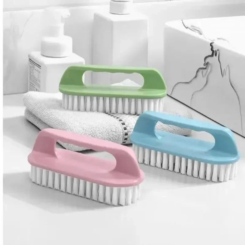 1PC Stiff Bristle Bathroom Brush Shoe Wash Plastic Brush Multi-functional Household Hand-held Cleaning Brush Laundry