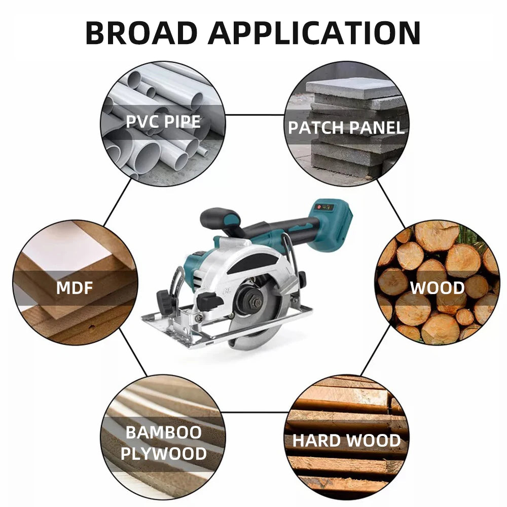 Brushless Electric Circular Saws 5Inch Cordless Cutting Tool Handheld Woodworking Tools for Makita 18V Battery