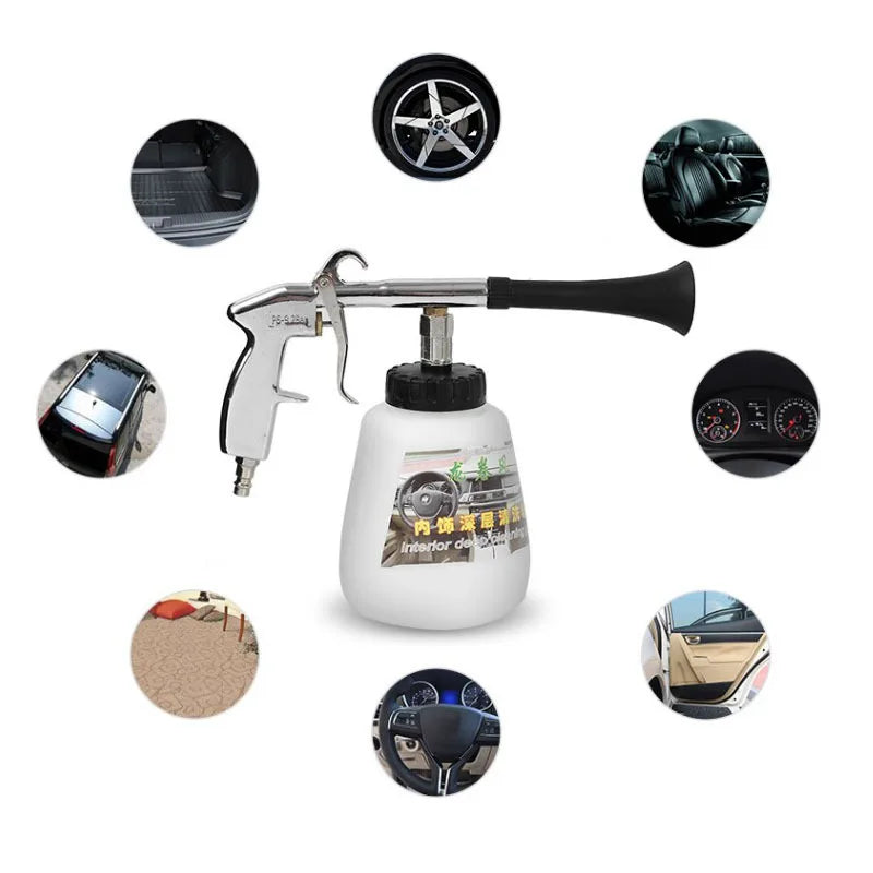 High Pressure Car Wash Maintenance for Portable Interior Deep Cleaning Gun Washer Cockpit Care with Brush Air Operated  portable
