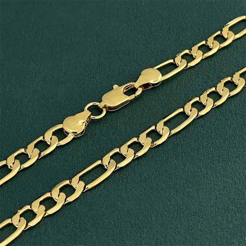 Luxurious 9999 24K genuine gold men's flat chain Boss necklace, simple and elegant, men's exclusive gold jewelry gold necklace