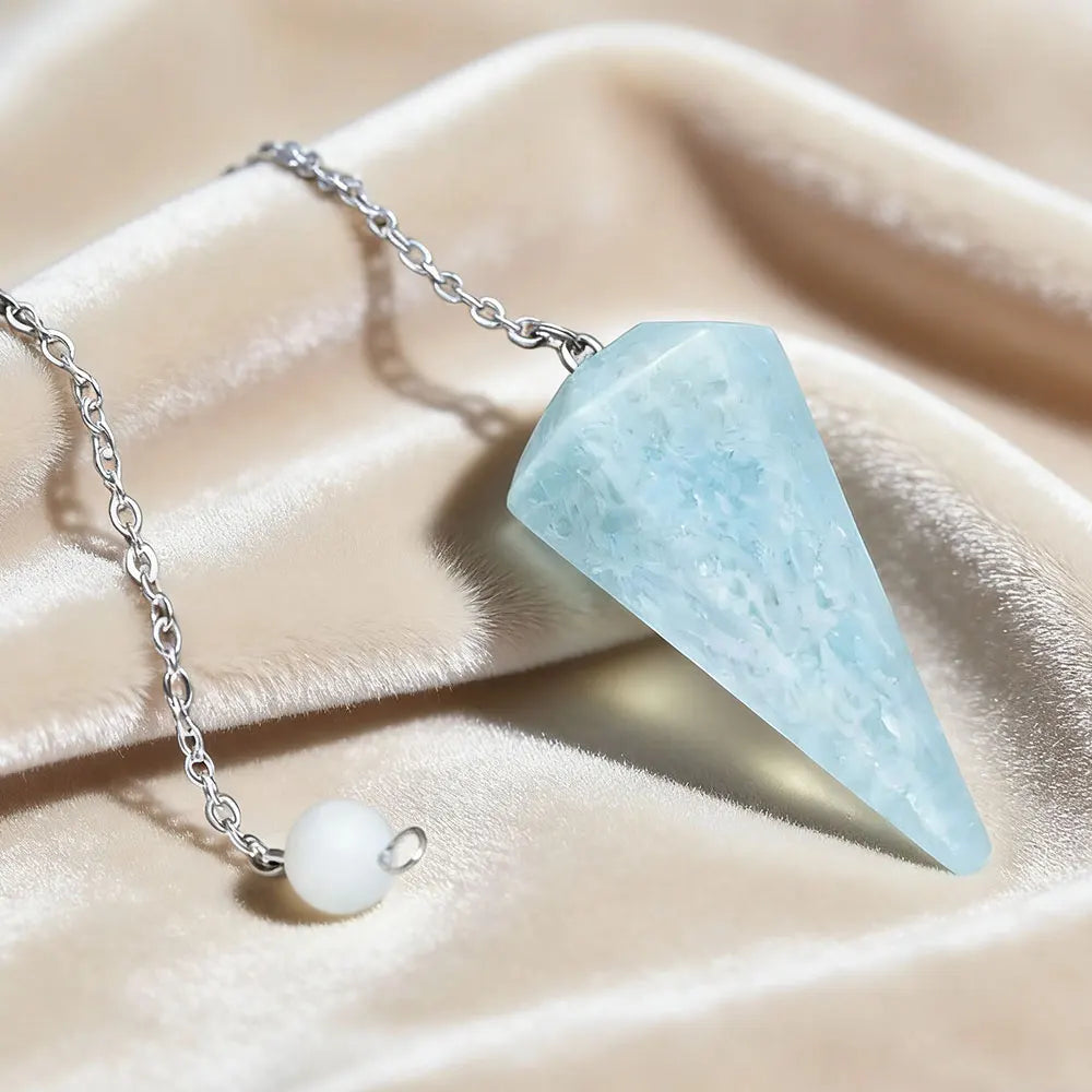 Amazonite Stone Natural Gem Stone Crystal Pendulum for Divination Answer Chakra Cone Amethysts Clear Pink Quartz Pendulos x226