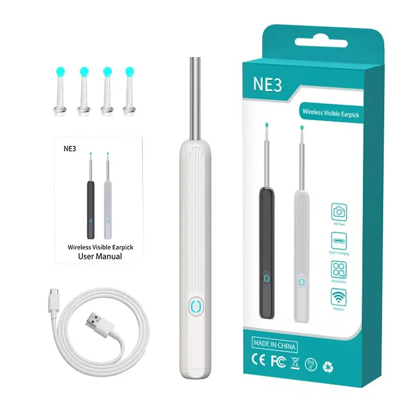 Visual Ear Cleaner Wireless Smart Otoscope With 1296p Camera Ear Wax Removal Tool Ear Endoscope Ear Tools Health Care Kit NE3