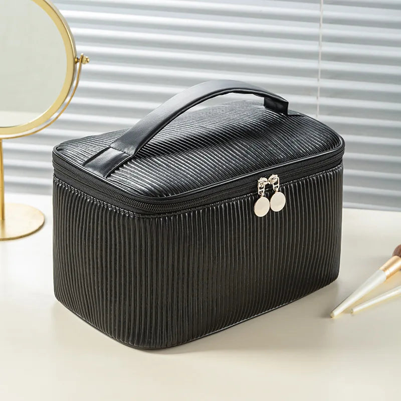 New 3PCS Makeup Bag Set for Women – Lightweight PU Leather Travel Cosmetic Organizer, Fashion Portable Vanity Pouch Kit