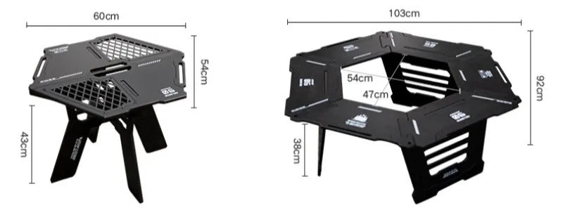Foldable Detachable Hexagonal Tables Lightweight Convenient Barbecue Picnic Tables Multifunctional Outdoor Camping Furnishings