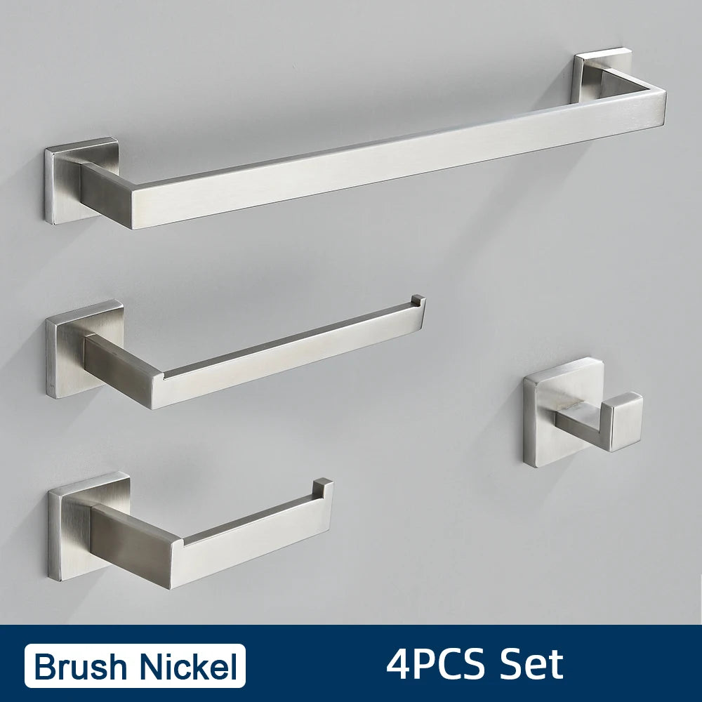Bathroom Accessories Set Brushed Gold Toilet Wall Towel Bar Rail,Paper Holder and Hook Stainless Steel Bath Rack Hanger Hardware