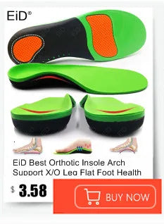 EiD New Arch Support 25mm Orthotic insole Black Leather orthotics Insoles for Flat Foot O/X Leg Corrected Shoe Sole insert pads