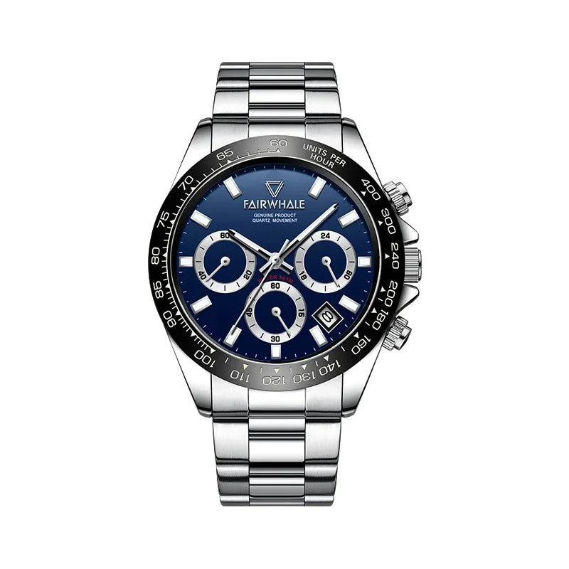 Fashion Men's Sport Quartz Watch | Luminous Chronograph 3-Eye Business Relogio Masculino | Waterproof Casual Wristwatch