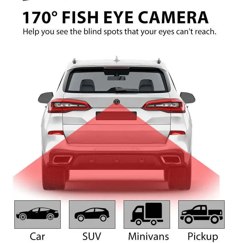 Universal AHD CVBS 170° Fisheye Car Rearview Camera, HD Night Vision Waterproof Reverse Backup Lens with Korean-Style Screw