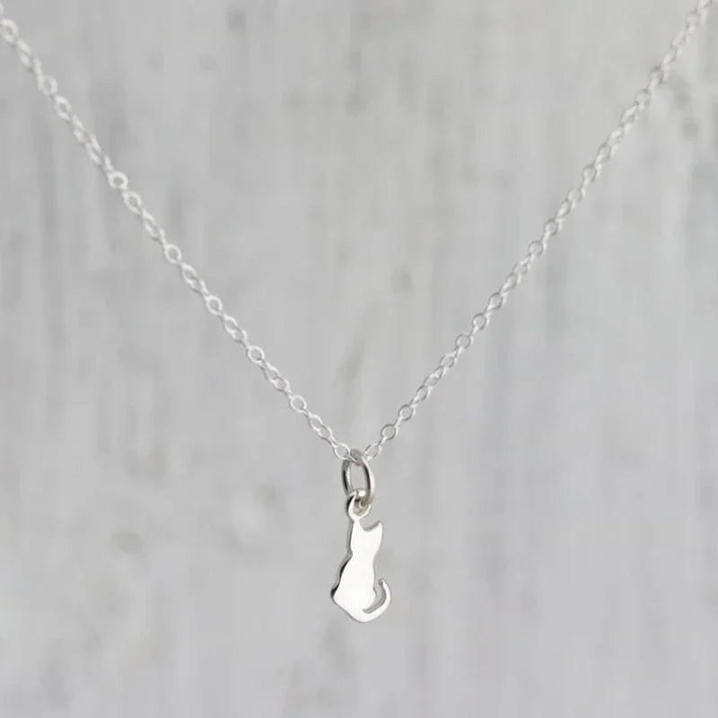 Cat Pendent Necklaces For Women Girls Clavicle Stainless Steel Charm Chain Choker Necklace Party Jewelry Gifts Accessories