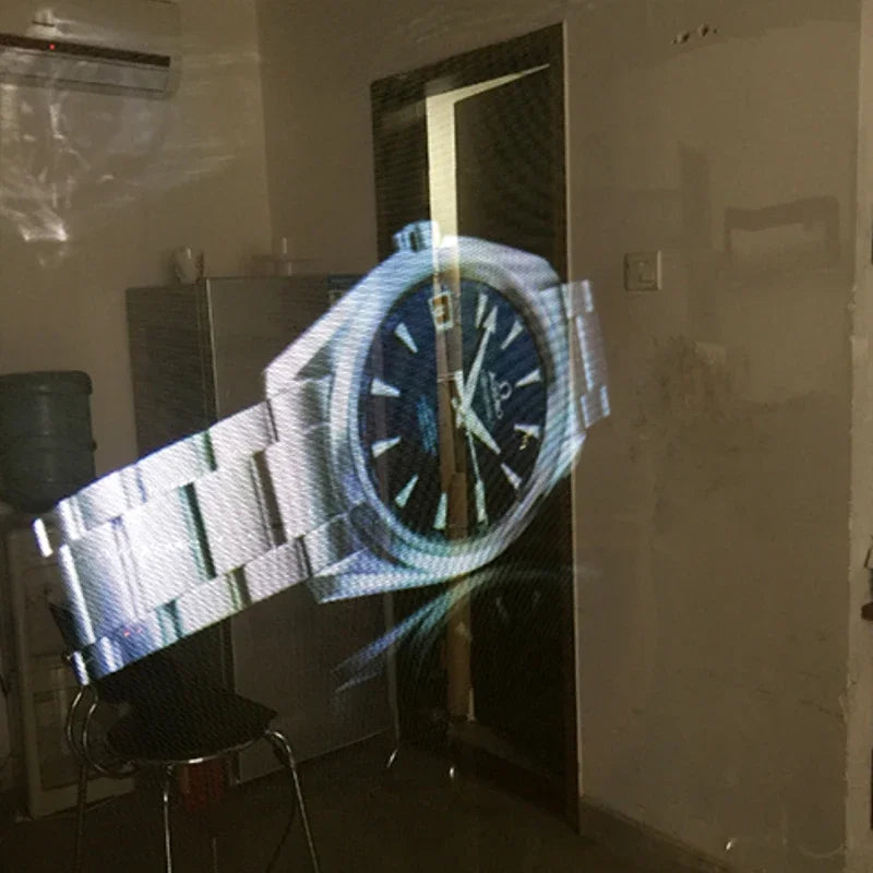 3D Holographic Projection Film Self-Adhesive PVC Black Transparent Window Display Film for Office Store Fronts And Showrooms