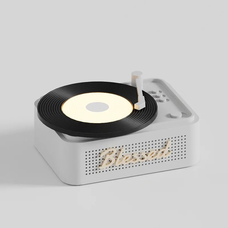 Classic Vintage Bluetooth Speaker Mini Portable Old Fashion Stereo Surround Music Box with Colorful Night Light TF Card Slot