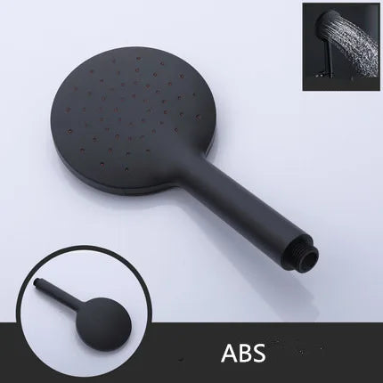 Hand-held Shower Head Water Saving Black Bathroom Rainfall Shower Nozzle Aerator High Pressure handheld Shower Head