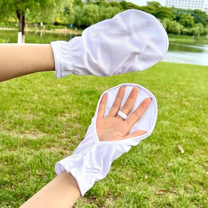 1set Driving Sun Protection Gloves Breathable Fabric Anti-slip Outdoor Cycling Resistant Short Gloves Outdoor hiking accessories