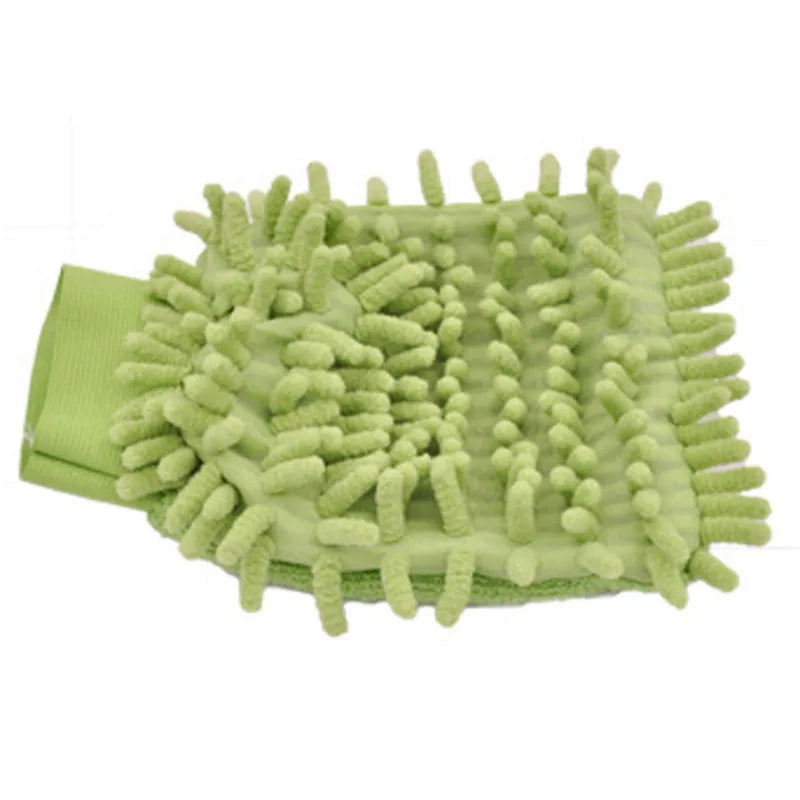 Hot sale 2 in 1 Ultrafine Fiber Chenille Microfiber Car Wash Glove Mitt Soft Mesh backing no scratch for Car Wash and Cleaning