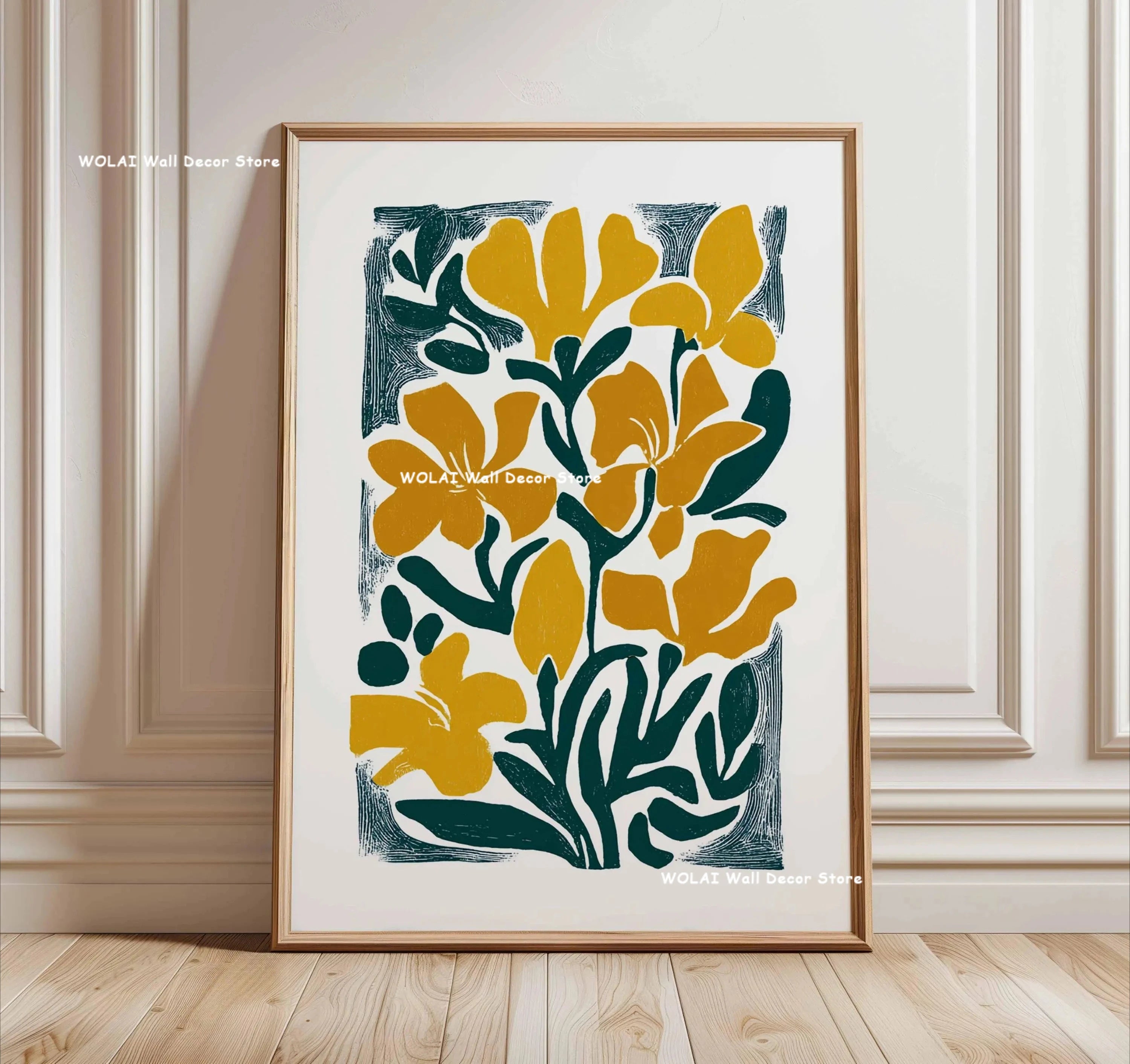 Retro Japanese Forest & Koi Fish Zen Water Painting Canvas Poster Abstract Sun Waves Wall Art Printing for Peaceful Home Decor