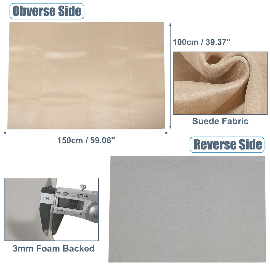 UXCELL Suede Headliner Fabric Foam Backed for Car Truck Interior Trim Protect Aging Broken Faded DIY Replacement 200x152cm