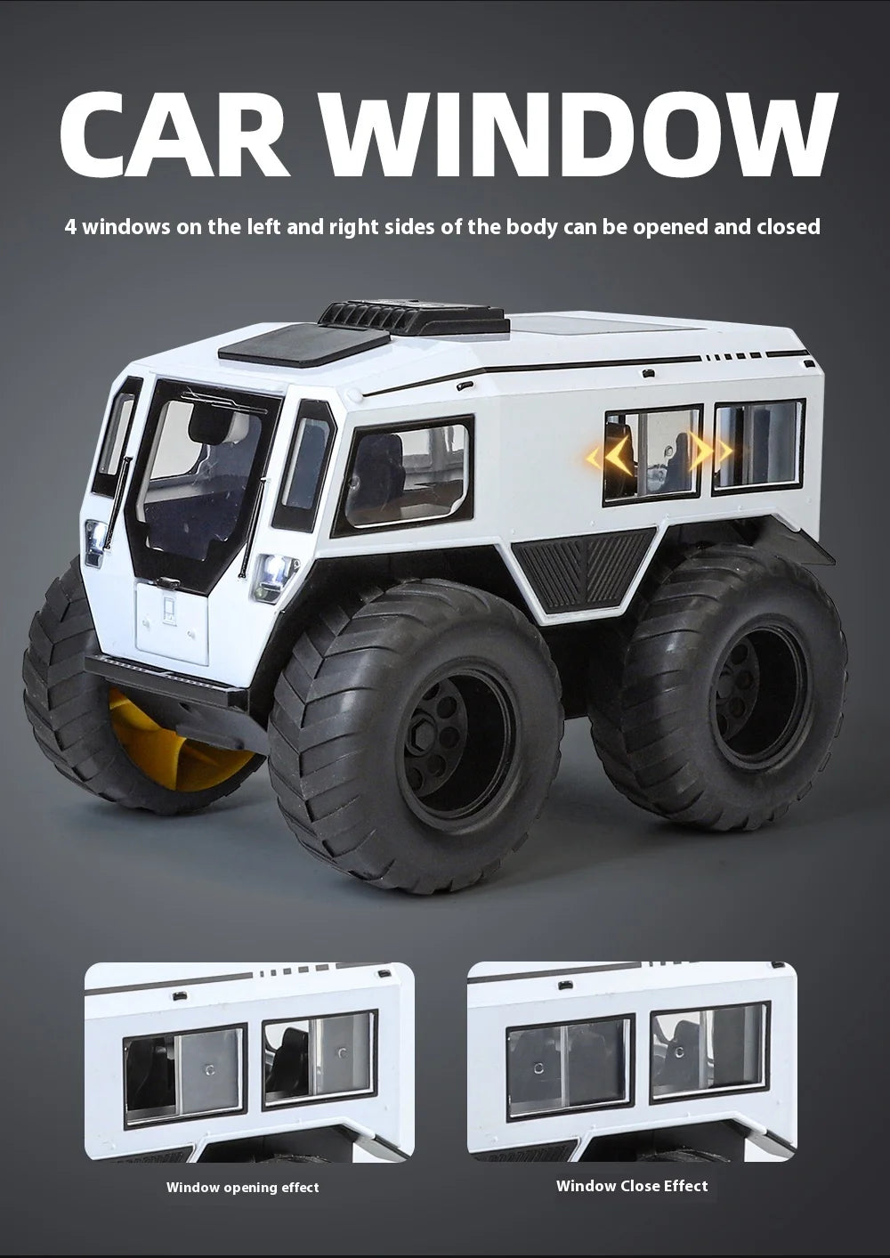1:24 Scale Sherp ATV Model Car with LED Lights - Realistic Detail for Kids' Adventure Play - Cross-Country Fun, Toy Vehicle