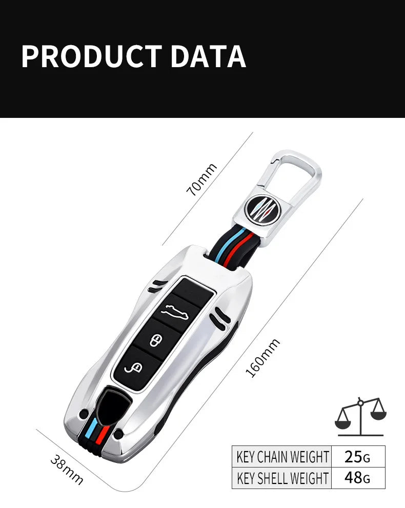Zinc Alloy Car Smart Key Case Cover Shell Fob for Porsche New Cayenne Panamera 911 992 Taycan Car Protect Interior Accessories