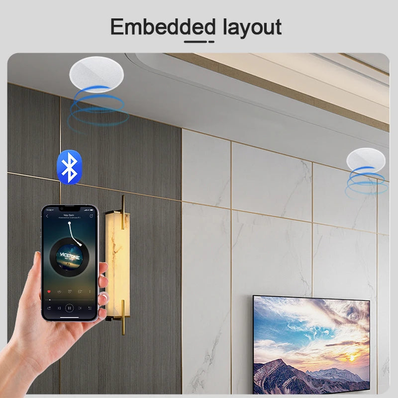 BS005D Mini 8ohm High Quality Professional  Surround Sound Bluetooth  LoudSpeakers  Smart Home System Speakers Ceiling Speaker