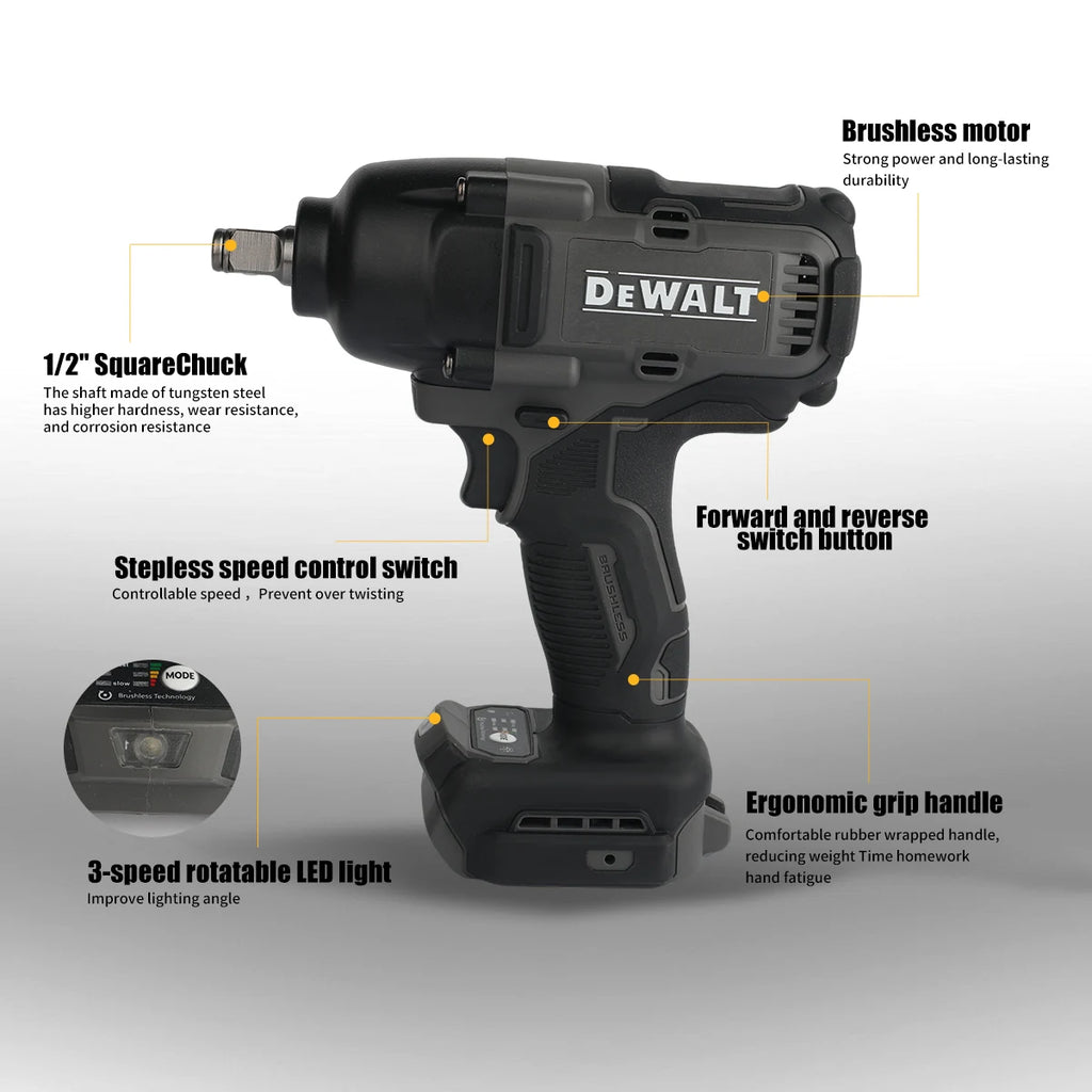 DeWalt DCF99M High Torque Brushless 20V Electric Impact Wrench Powered Electric Durable for Professiona Naked Tool