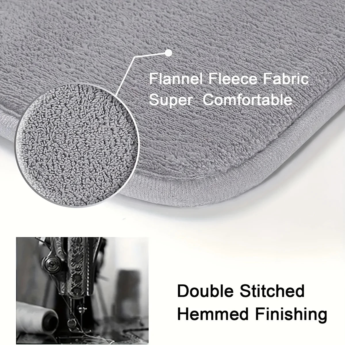 Solid color flannel bathroom non-slip floor mat shower room door absorbent foot mat square embroidered toilet mat