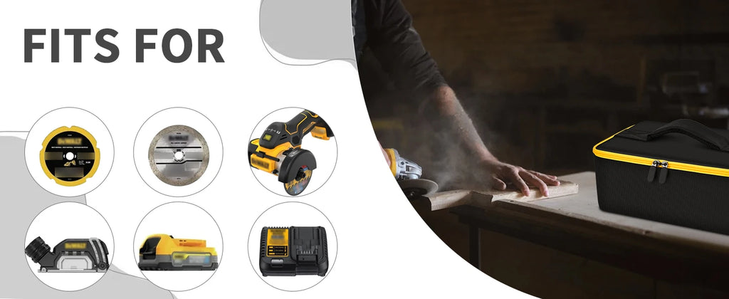 Bag Compatible with DEWALT 20V MAX Cut Off Tool 3 in 1 Brushless (DCS438B), Storage Case Carrying Holder Organizer for Charger,